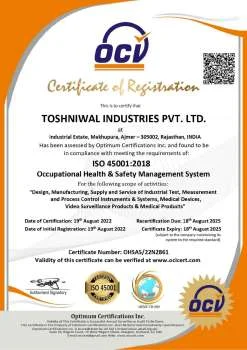 Toshniwal Industries ISO 45001:2018​